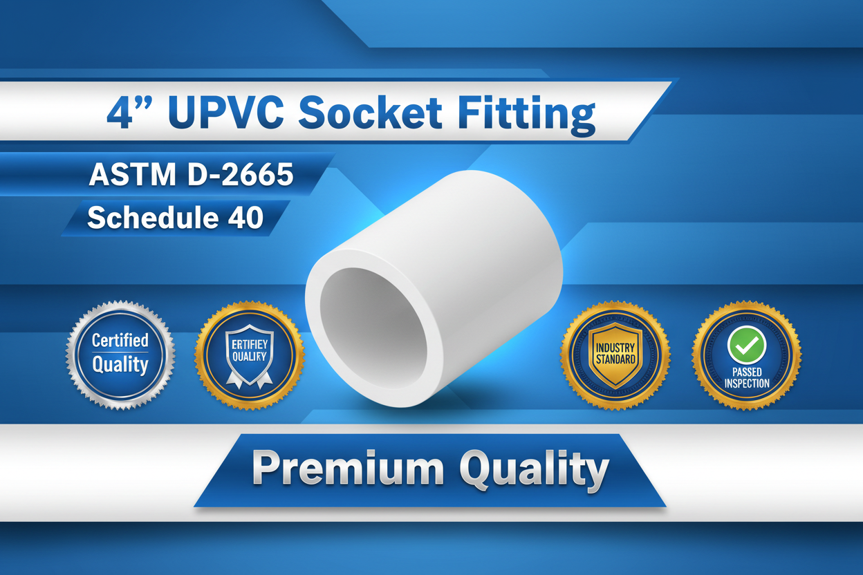 UPVC Socket Fitting - ASTM D-2665 Schedule 40 Premium Quality