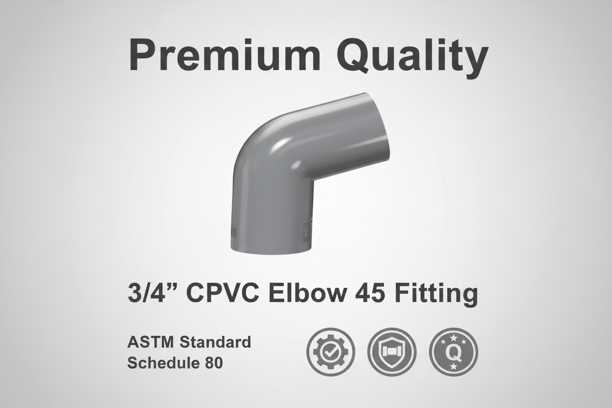 CPVC Elbow 45 Fitting - ASTM SCH-80 Schedule 80 Premium Quality