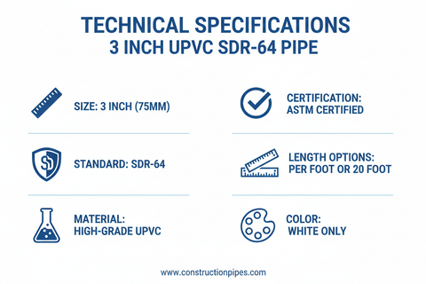 3 inch UPVC SDR-64 Technical Specifications