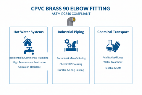 CPVC Brass Elbow Applications - Hot Water Systems, Industrial Piping, Chemical Transport