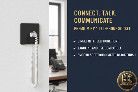 Premium RJ11 Telephone Socket – A+ Lifestyle Panel