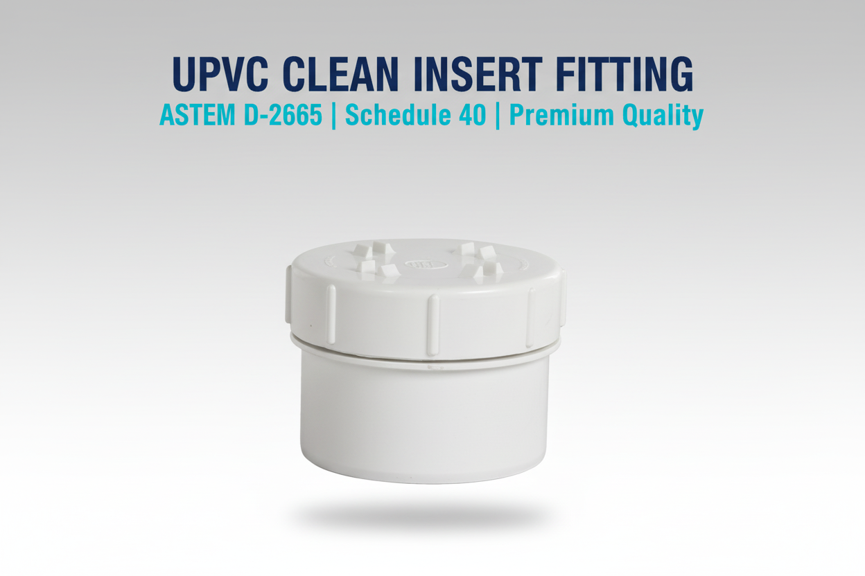UPVC Clean Insert Fitting - ASTM D-2665 Schedule 40 Premium Quality
