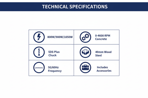 Harden Rotary Hammer - Technical Specifications