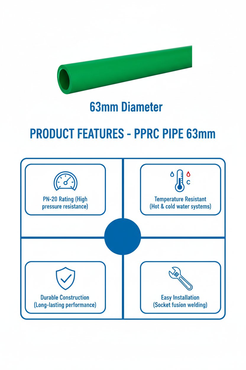 Pipe PPRC PN-20 63mm Product Features