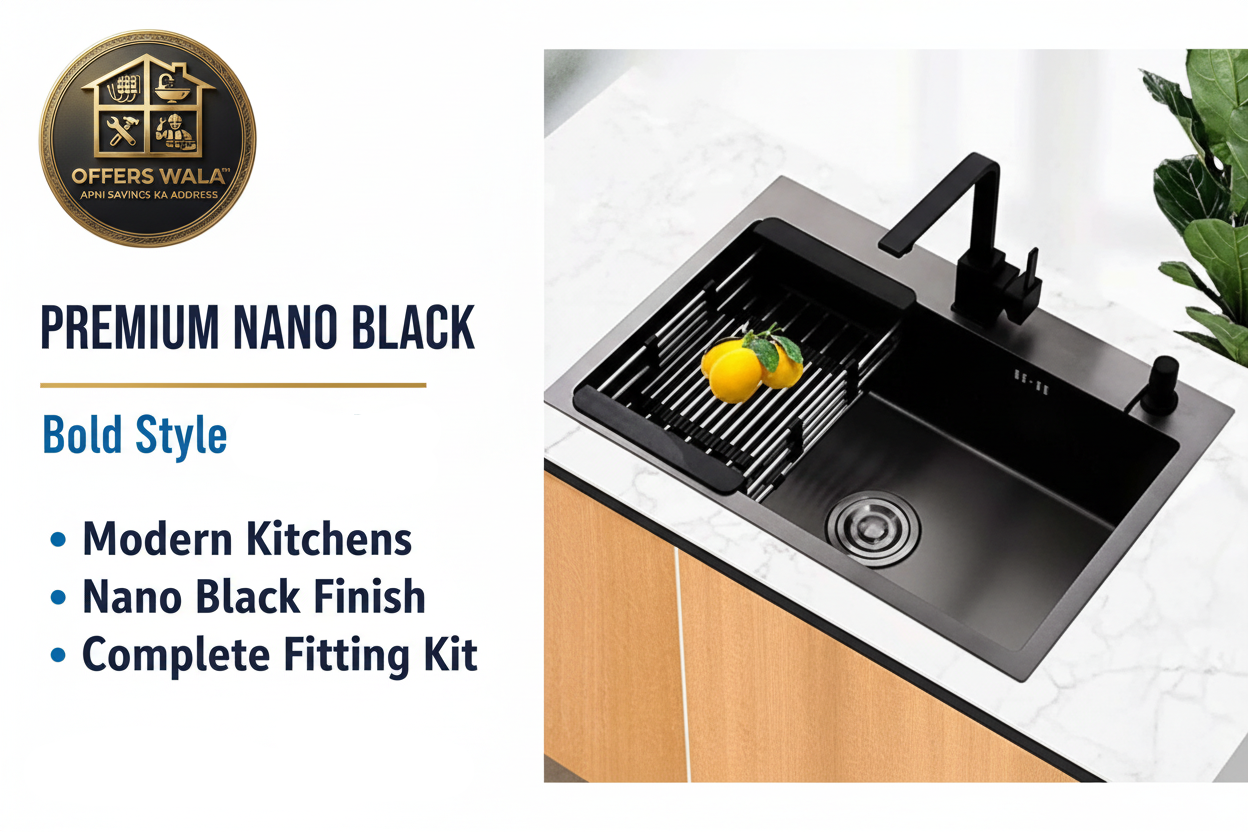 Verona Kitchen Sink 6045 Nano Black Premium Banner