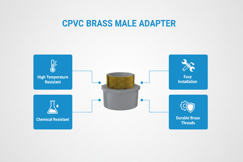 CPVC Brass Male Adapter Features - High Temperature Resistant, Chemical Resistant, Easy Installation, Durable