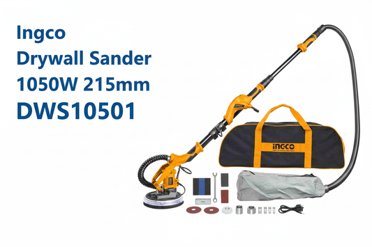 Ingco Drywall Sander 1050W 215mm DWS10501 - Hero Banner with Complete Kit