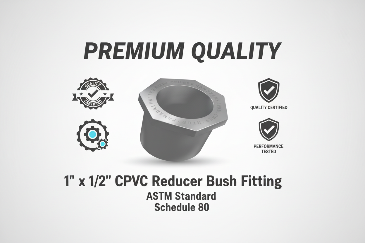 CPVC Reducer Bush Fitting - ASTM SCH-80 Schedule 80 Premium Quality