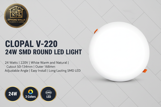 Clopal V-220 24W SMD Round LED Light – Hero Banner A+ Image