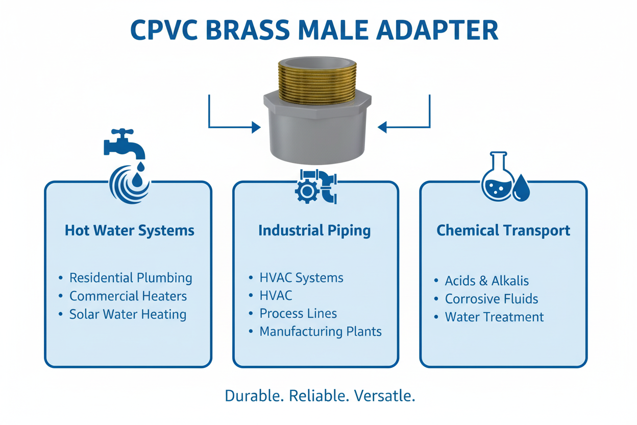 CPVC Brass Male Adapter Applications - Hot Water Systems, Industrial Piping, Chemical Transport