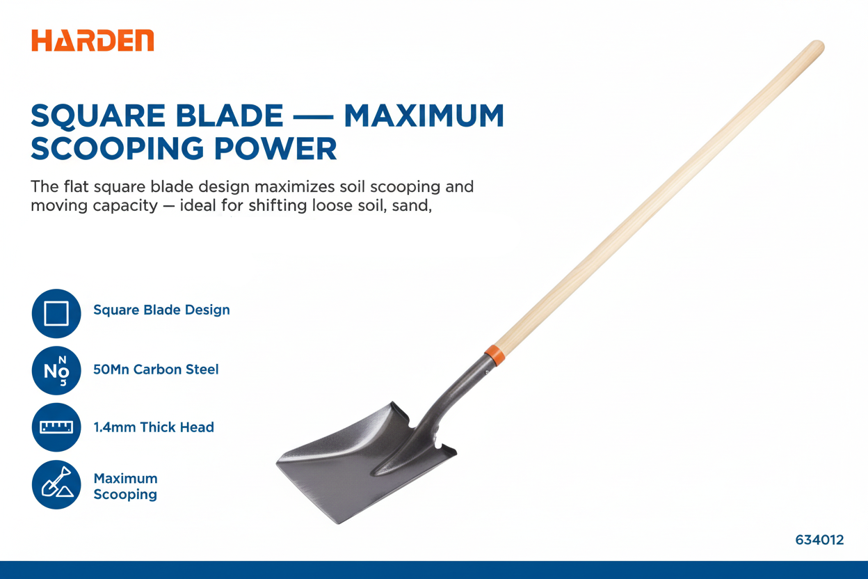 Harden 634012 Square Blade Maximum Scooping Power Feature