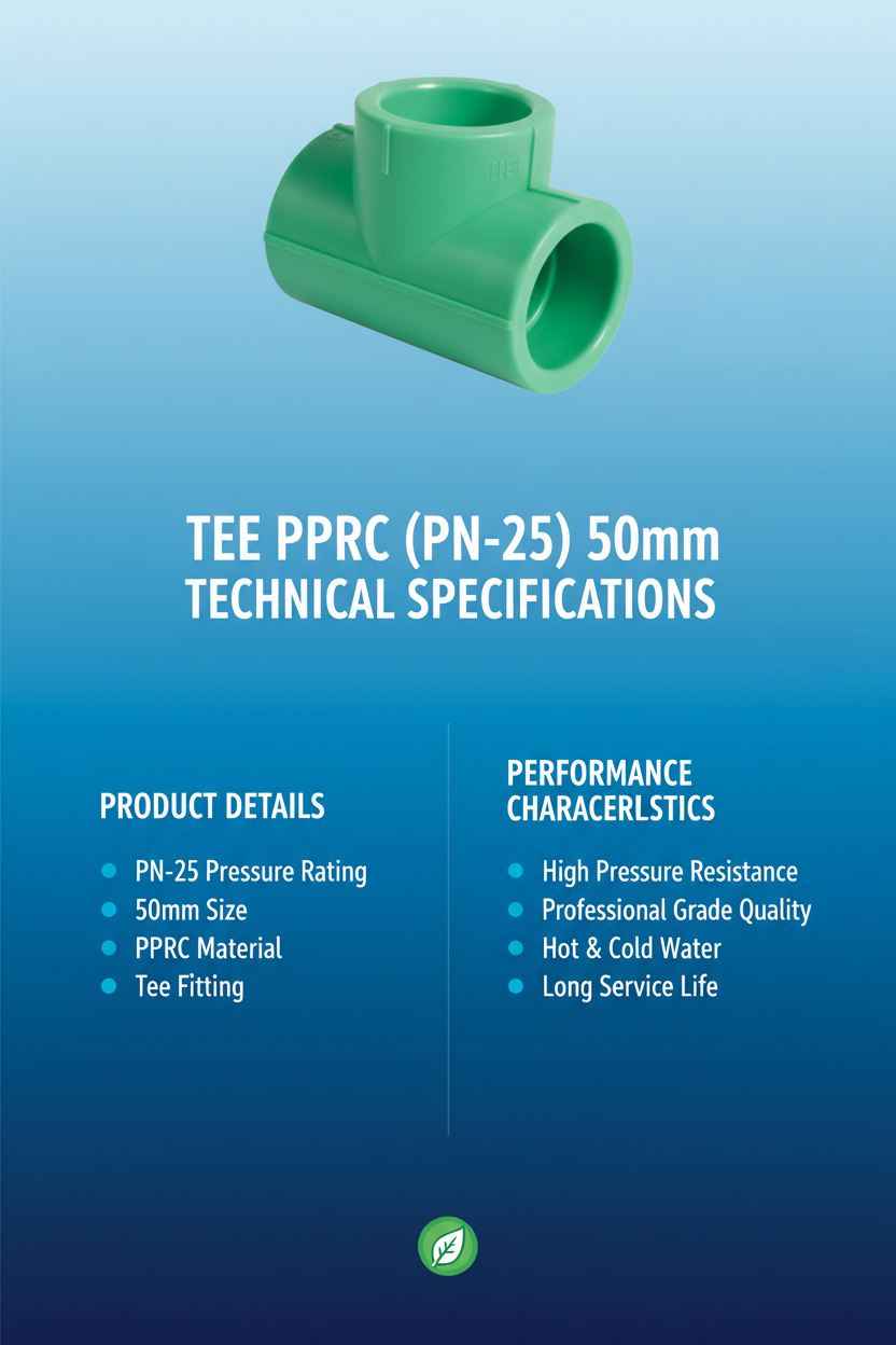 Tee PPRC PN-25 50mm Technical Specifications