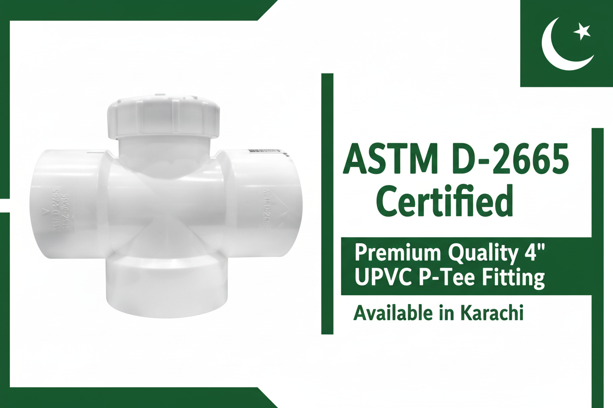 ASTM D-2665 Certified - Premium Quality 4" UPVC P-Tee Available in Karachi