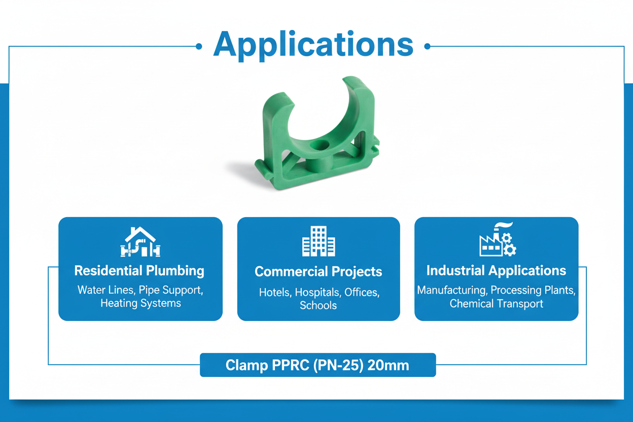 Clamp PPRC PN-25 20mm Applications