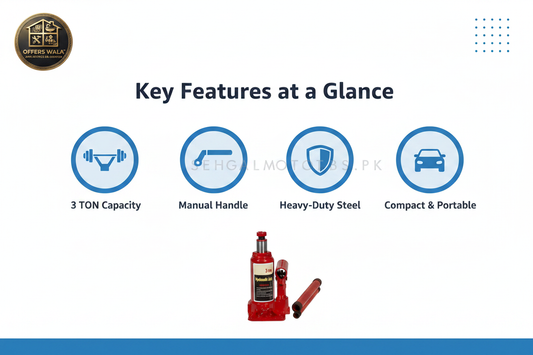 Hydraulic Jack Key Features - 3 Ton Heavy Duty