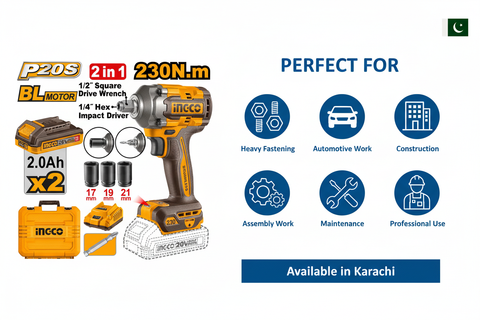 Ingco CIWLI20236 Applications - Automotive, Construction, Heavy Fastening