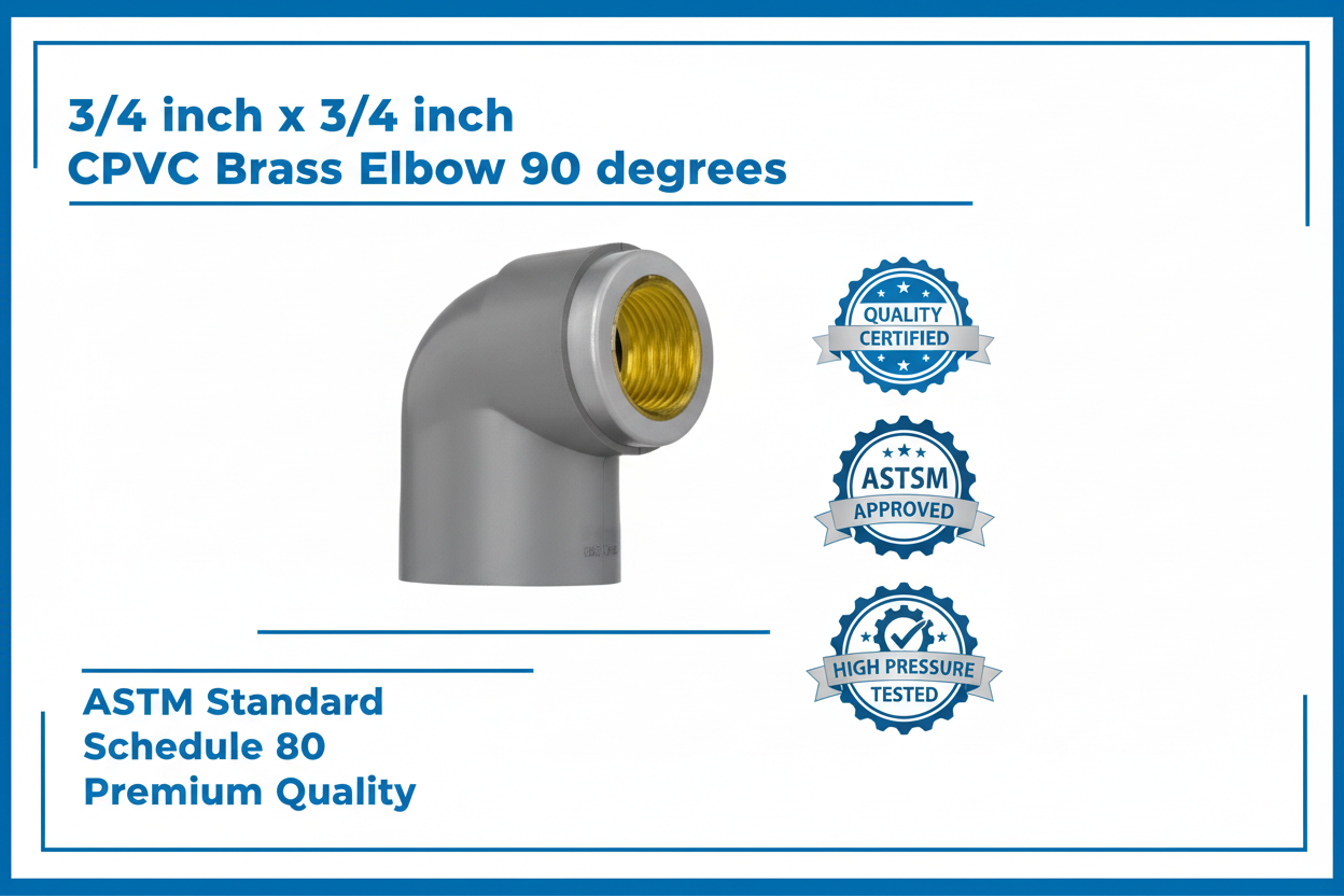 CPVC Brass Elbow 90° - ASTM SCH-80 Schedule 80 Premium Quality