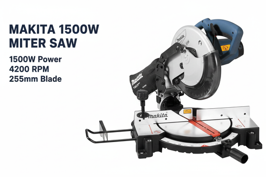 Makita 1500W Miter Saw Hero Banner - Professional Product Display