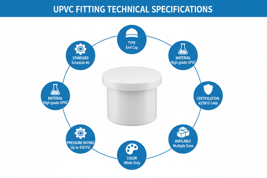 UPVC End Cap Technical Specifications - Schedule 40, ASTM D-2466