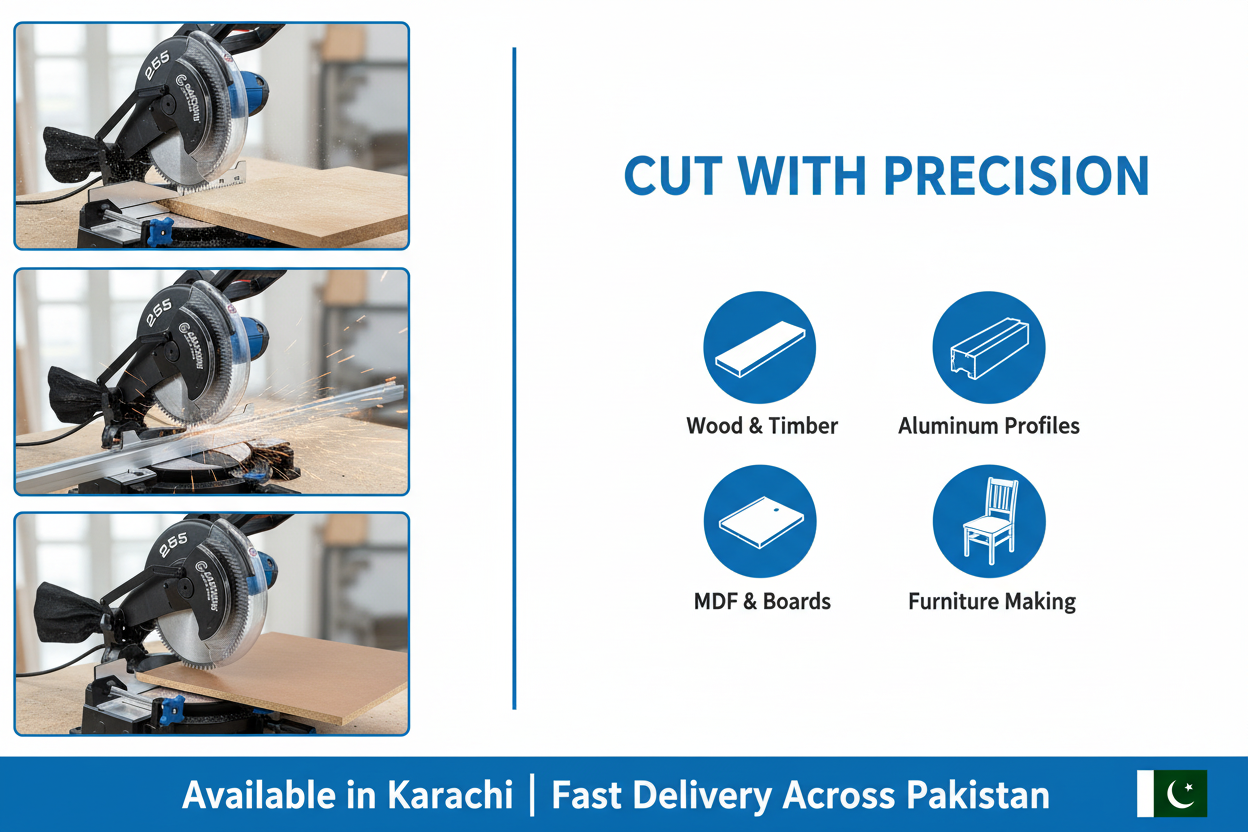 Gaocheng Miter Saw Use Cases - Wood MDF Aluminum