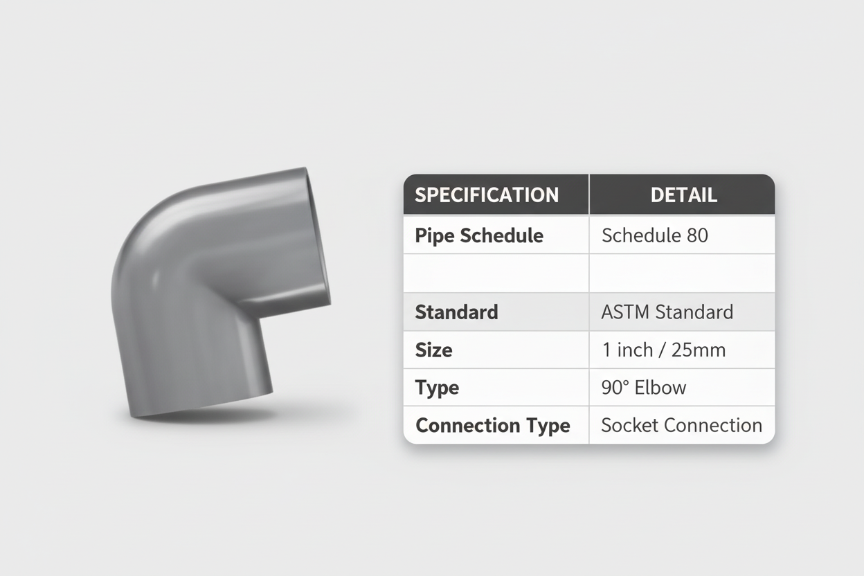 CPVC Elbow 90 Technical Specifications - Schedule 80, ASTM Standard