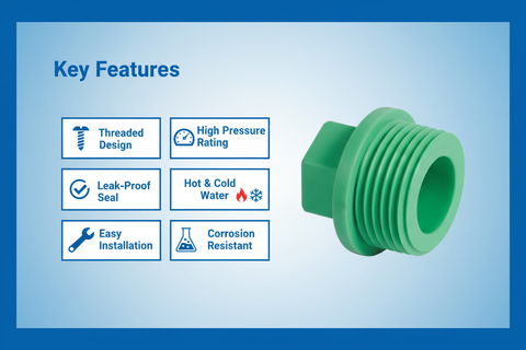 Plug Key Features - Threaded design, high pressure, corrosion resistant