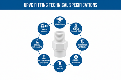 UPVC V.Socket/Adapter Technical Specifications - Schedule 40, ASTM D-2466
