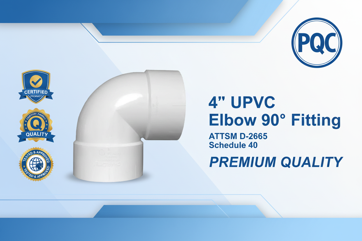 UPVC Elbow 90° Fitting - ASTM D-2665 Schedule 40 Premium Quality