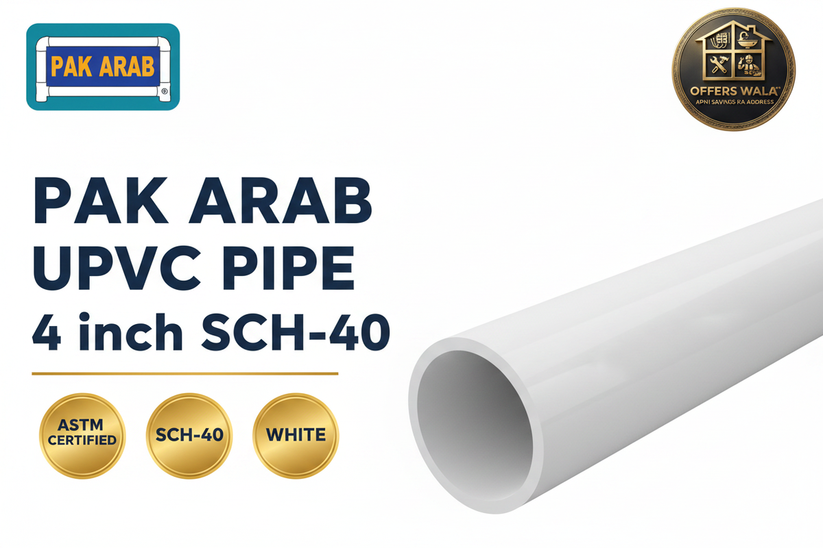 Pak Arab UPVC Pipe 4 inch SCH-40 White Hero Banner
