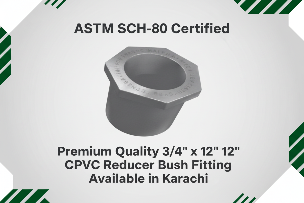 ASTM SCH-80 Certified - Premium Quality 3/4" x 1/2" CPVC Reducer Bush Available in Karachi