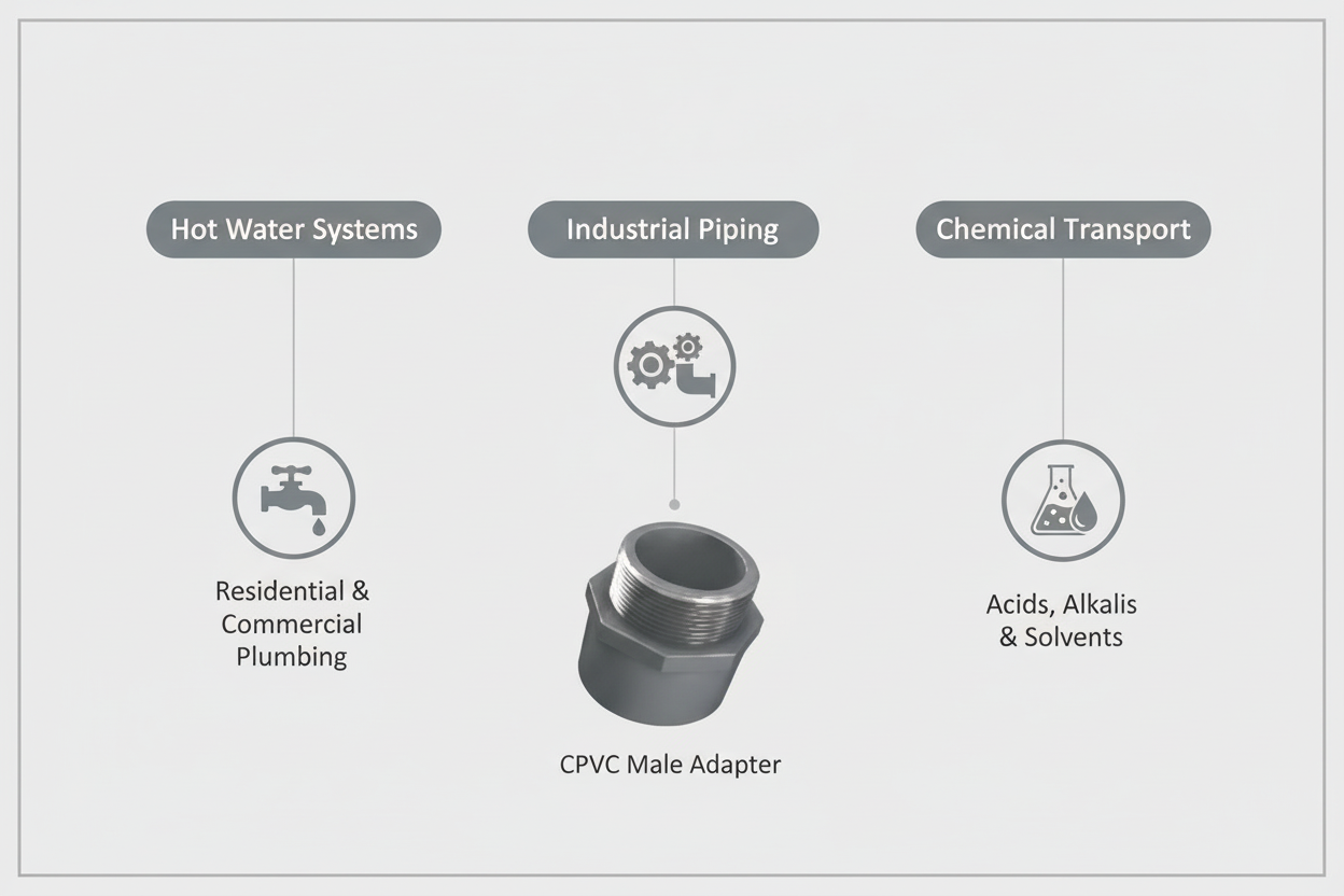 CPVC Male Adapter Applications - Hot Water Systems, Industrial Piping, Chemical Transport