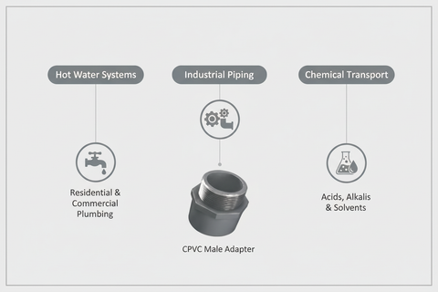 CPVC Male Adapter Applications - Hot Water Systems, Industrial Piping, Chemical Transport