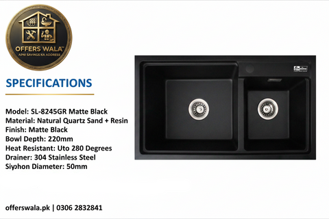 SL-8245GR Matte Black Specifications Banner
