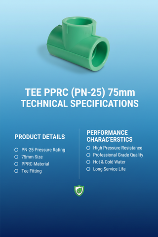 Tee PPRC PN-25 75mm Technical Specifications