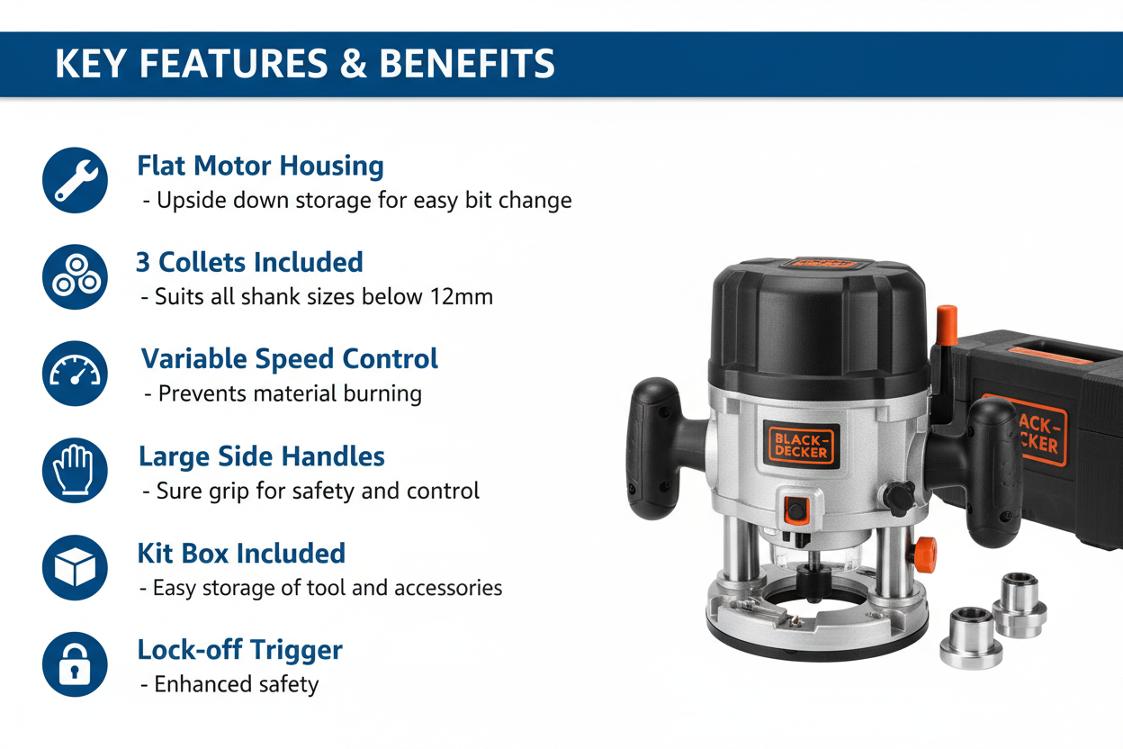 Black & Decker Router Key Features & Benefits