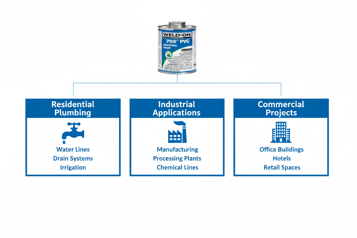Application use cases - Residential Plumbing, Industrial Applications, Commercial Projects