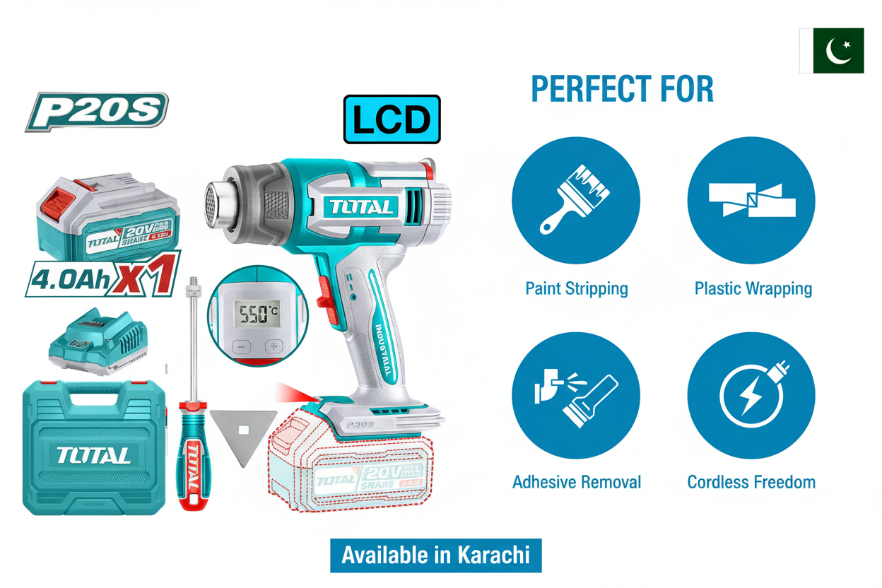 Total TBLI20035 Applications - Paint Stripping, Shrink Wrapping, Cordless Freedom