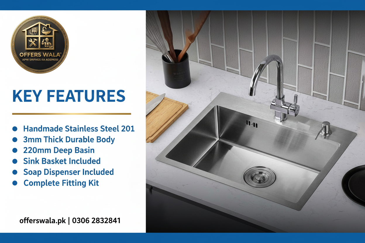 Verona Kitchen Sink 6045 SS Key Features Banner