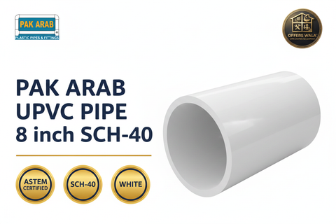 Pak Arab UPVC Pipe 8 inch SCH-40 White Hero Banner