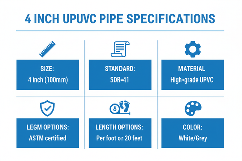 4 inch UPVC SDR-41 Technical Specifications