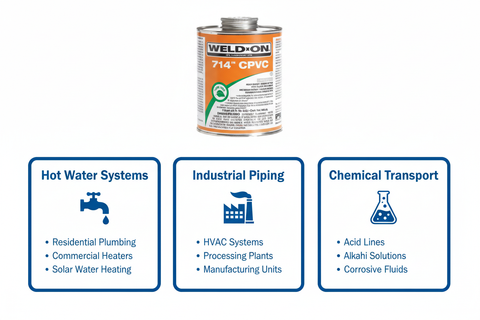 Application use cases - Hot Water Systems, Industrial Piping, Chemical Transport