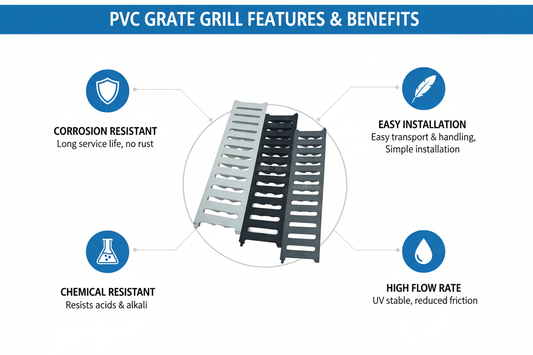 GRATE GRILL Features & Benefits - Corrosion Resistant Easy Installation High Flow