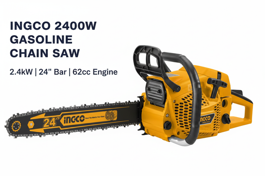 Ingco 2400W Gasoline Chain Saw Hero Banner - Professional Product Display