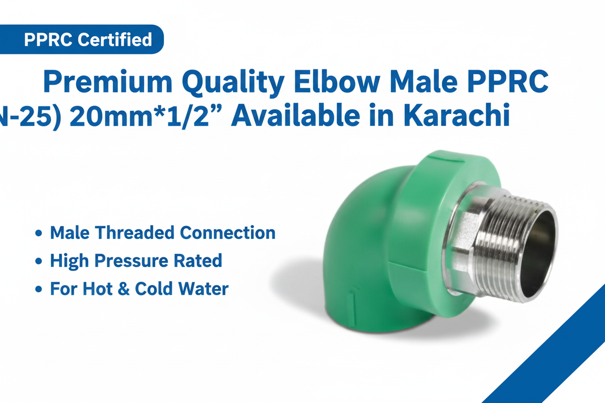 Elbow Male PPRC PN-25 20mm*1/2" Premium Quality Available in Karachi