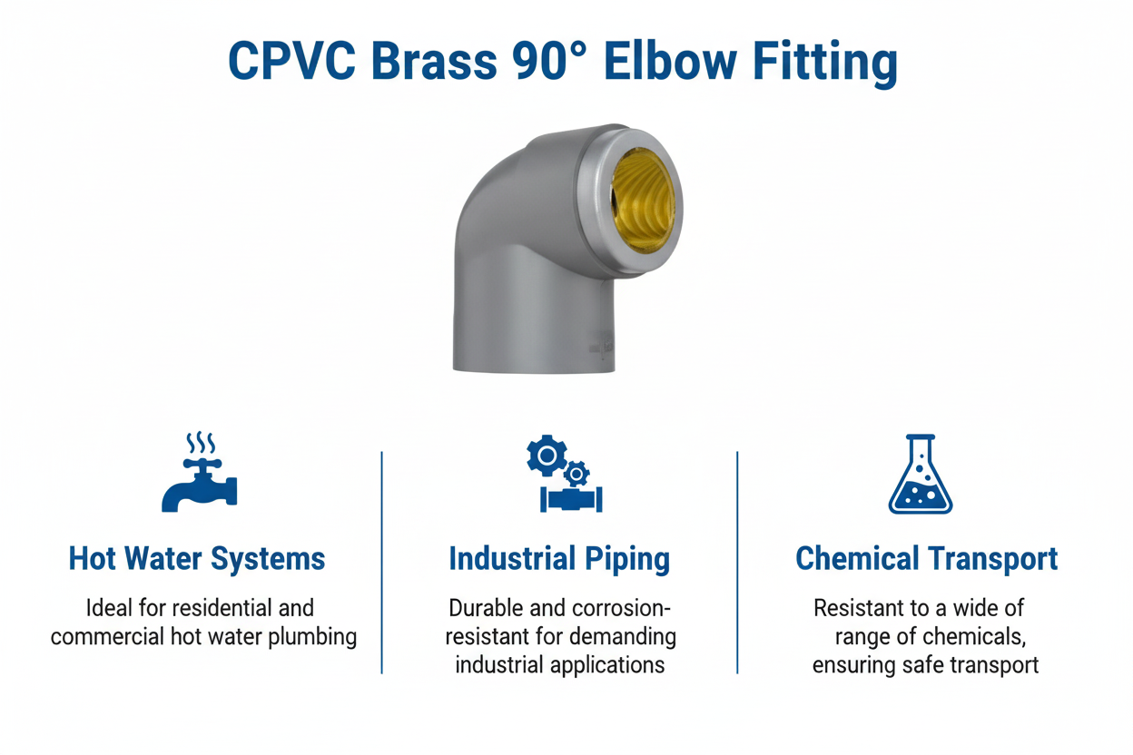 CPVC Brass Elbow Applications - Hot Water Systems, Industrial Piping, Chemical Transport