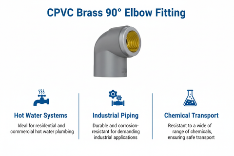 CPVC Brass Elbow Applications - Hot Water Systems, Industrial Piping, Chemical Transport