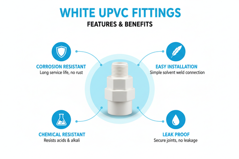 White UPVC V.Socket/Adapter Features - Corrosion Resistant, Easy Installation, Chemical Resistant, Leak Proof