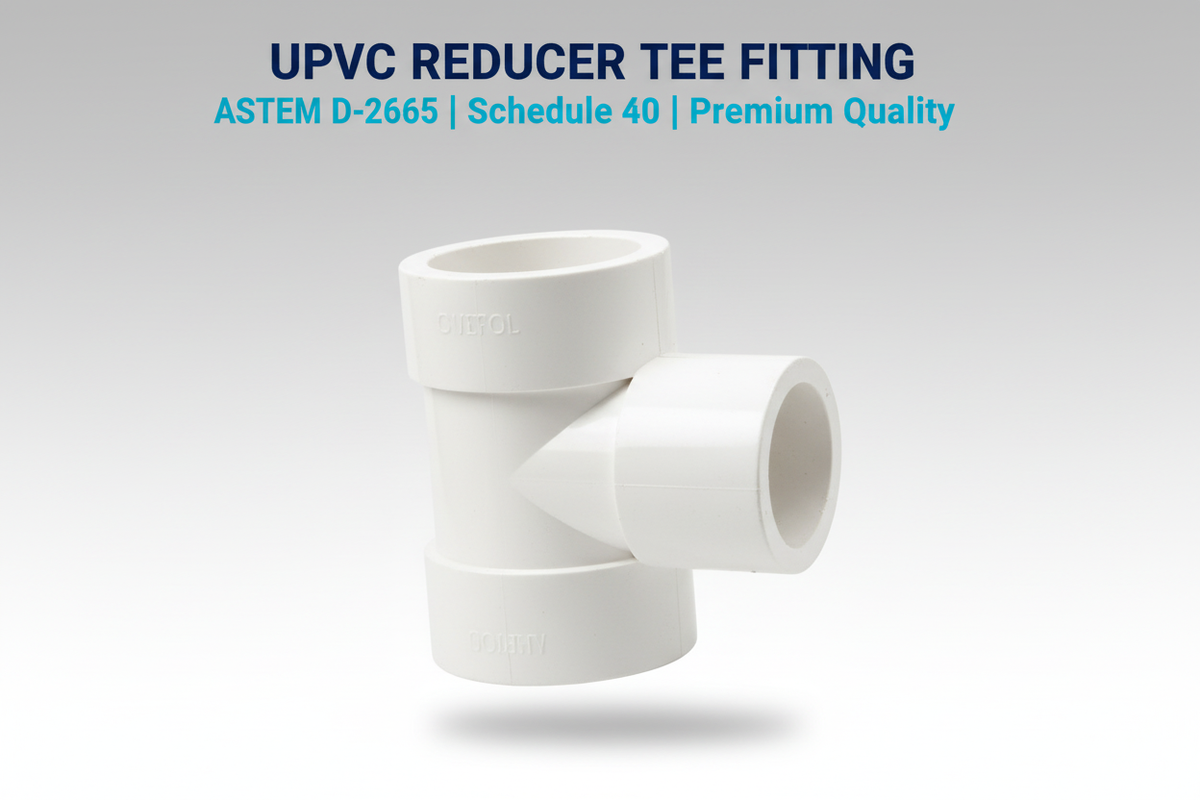 UPVC Reducer Tee Fitting - ASTM D-2665 Schedule 40 Premium Quality
