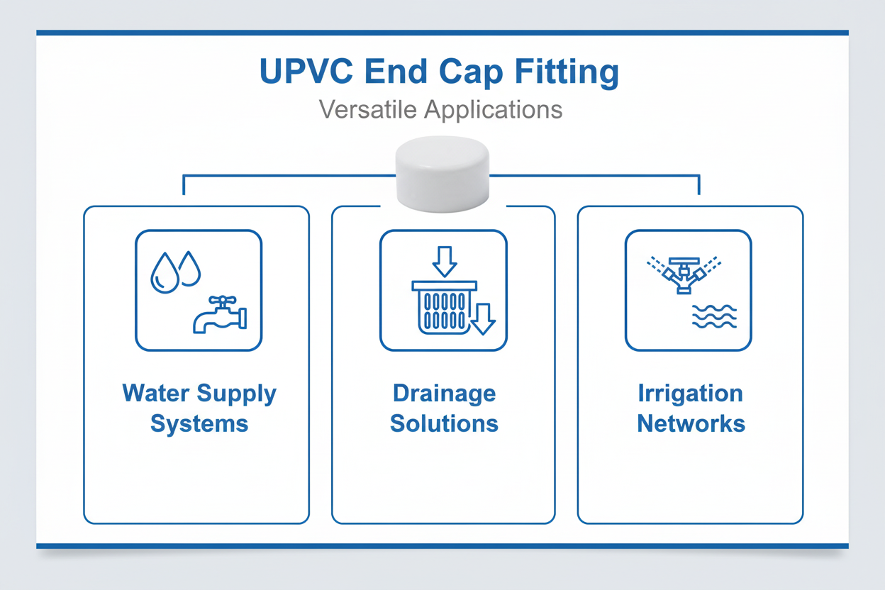 UPVC End Cap Applications - Water Supply, Drainage, Irrigation Systems