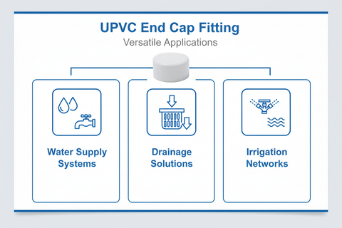 UPVC End Cap Applications - Water Supply, Drainage, Irrigation Systems